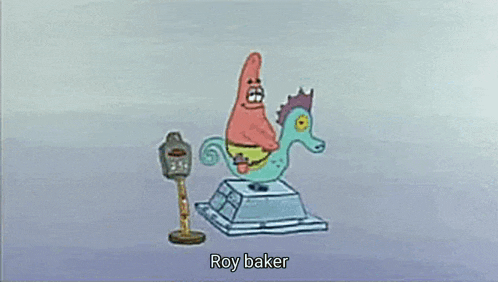 patrick star and spongebob squarepants are riding a seahorse in a cartoon .