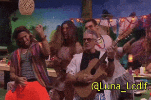 a group of people are dancing and playing guitars with a watermark that says @luna_lcdif