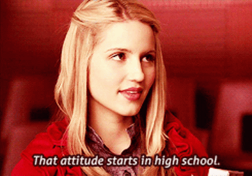 Glee Quinn Fabray GIF - Glee Quinn Fabray That Attitude Starts In High School GIFs