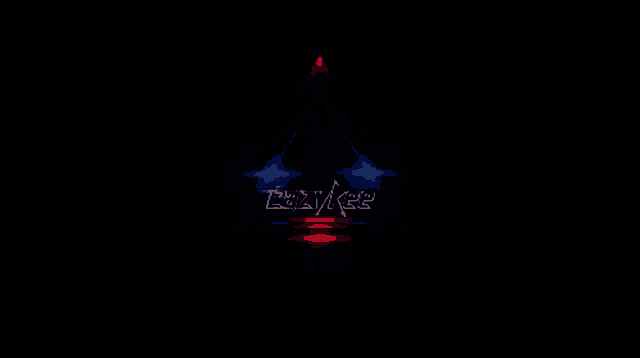 a black background with a red and blue triangle and the word lazykee