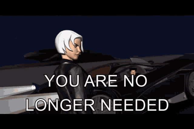 a cartoon of a woman with the words you are no longer needed