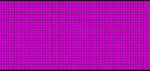 a row of flaming hearts on a purple background with dots .