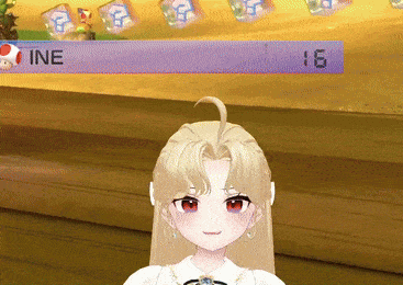 a girl in a video game with the number 16 behind her