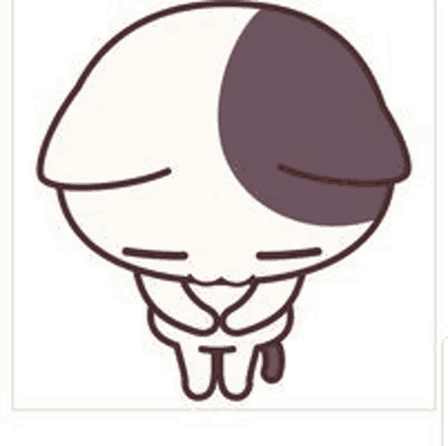 a cartoon drawing of a cat with its eyes closed and its mouth open .