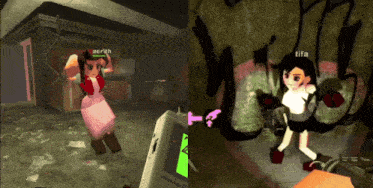 a screenshot of a video game with tifa and aer4th on the screen
