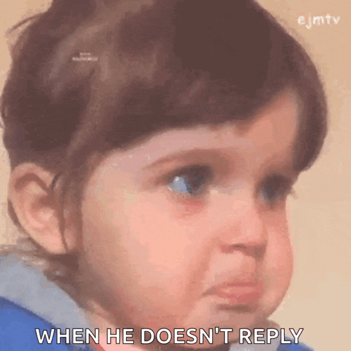 a little girl making a funny face with the words when he does n't reply