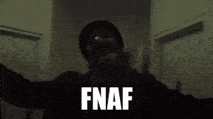 a silhouette of a man with the word fnaf written in white