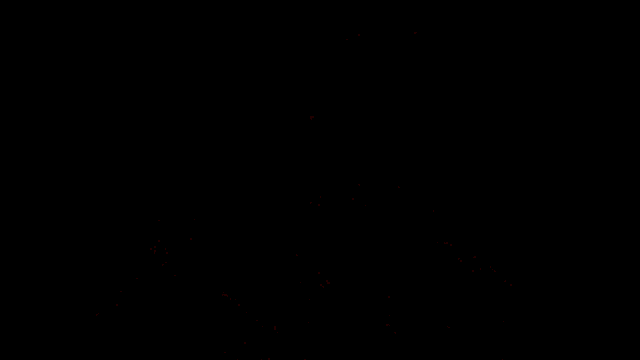 a cartoon character with glowing eyes is standing in the dark .