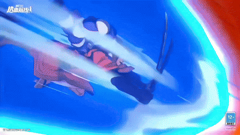 a cartoon character is flying through the air with the number 12 on the bottom right corner