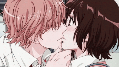 Wolf Girl And Black Prince Kiss GIF - Kiss Anime Love GIFs