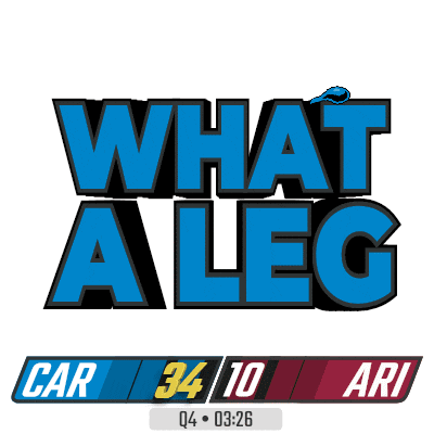 a blue sign that says what a leg on it