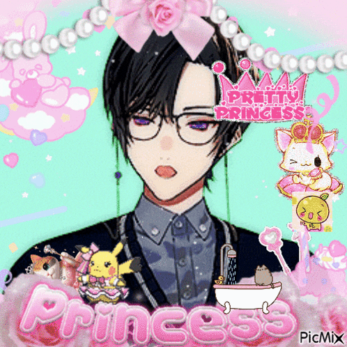 a picture of a boy with a crown on his head and the words princess on the bottom