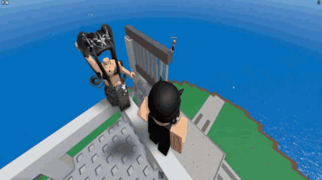 a screenshot of a video game shows a person standing on a staircase