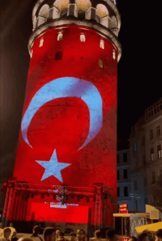 Galata Kulesi Turk Bayragi GIF - Galata Kulesi Turk Bayragi Turkiye GIFs