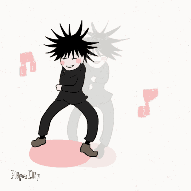 a cartoon drawing of a man dancing with the words flipaclip below him