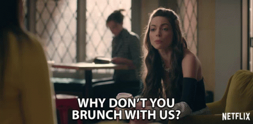 Why Dont You Brunch With Us Caitlin Carver GIF - Why Dont You Brunch With Us Caitlin Carver Muffy Tuttle GIFs
