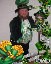 a picture of a leprechaun with the words happy st. patrick 's day