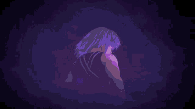 a purple background with a white glowing object