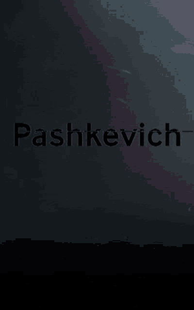 a black background with the word pashkevich in pink and blue