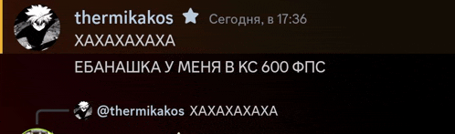 a screenshot of a chat with the name thermikakos