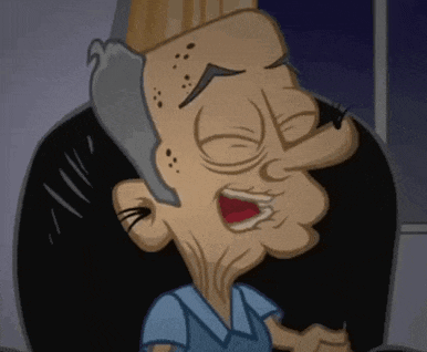 a cartoon of a man with a very long nose making a face