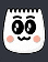 a pixel art drawing of a marshmallow with a face and a mustache .