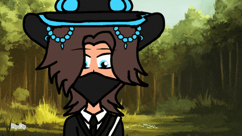 a cartoon of a person wearing a mask and a cowboy hat with the word royalty at the bottom