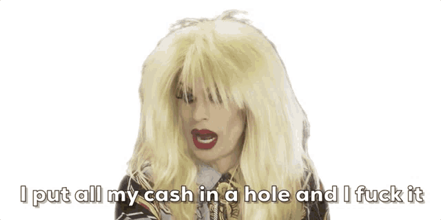 a cartoon of a woman laying on the ground with the words " i put all my cash in a hole "