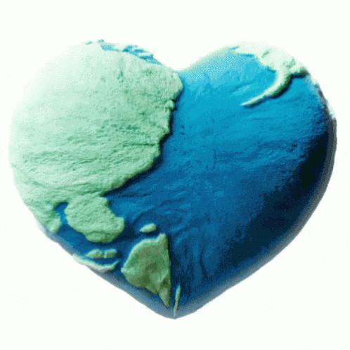 a heart shaped globe shows the united states