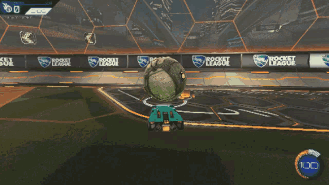 a rocket league game is being played on a screen