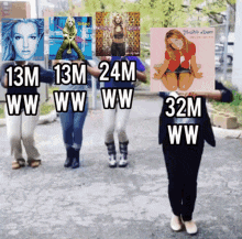 a group of people holding up a britney spears album