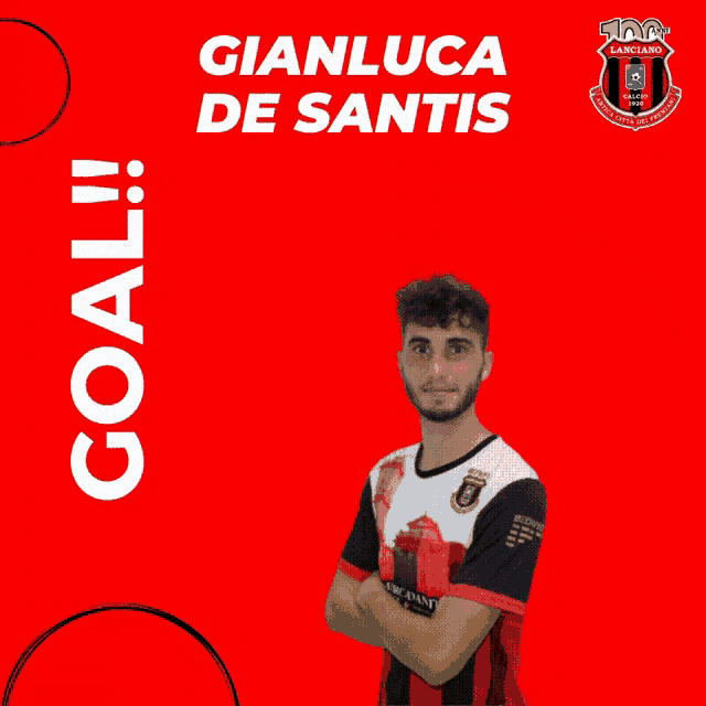 a poster for gianluca de santis with a soccer player