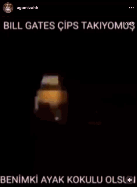a blurry picture of a cartoon character with the caption " bill gates cips takiyomuc "