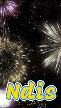 a fireworks display with the name nalis written in yellow