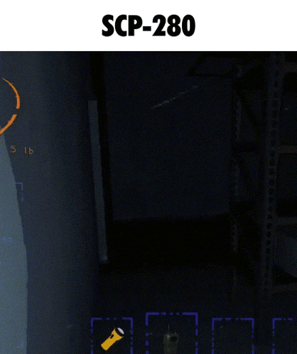 a screenshot of a game called scp-280 with a yellow flashlight