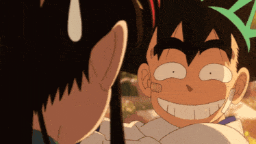 a cartoon character with a bandage on his ear