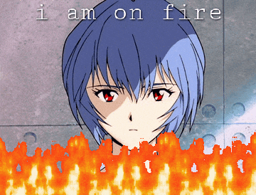 a picture of a girl with the words " i am on fire " below her
