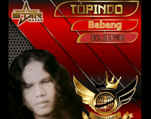 a poster for topindo babang with a picture of a man
