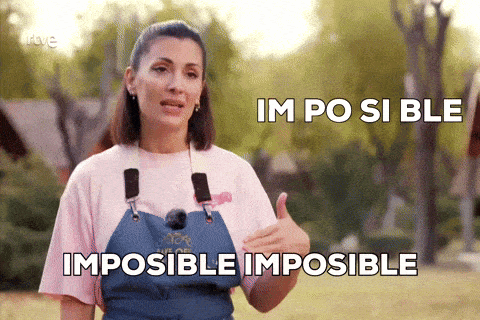 a woman giving a thumbs up with the words im po si ble impossible impossible