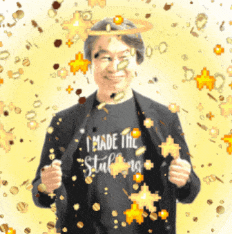 a pixelated image of a man wearing a shirt that says i made the stunning