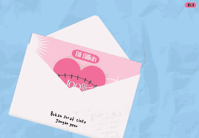 an envelope with a letter on it that says selamat 2 bulan adek