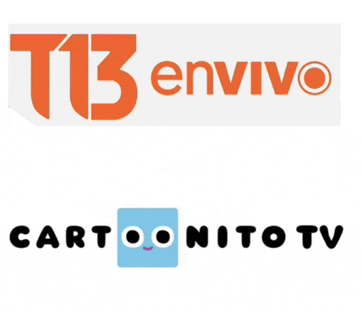 two logos for cartoonito tv and t13 envivo