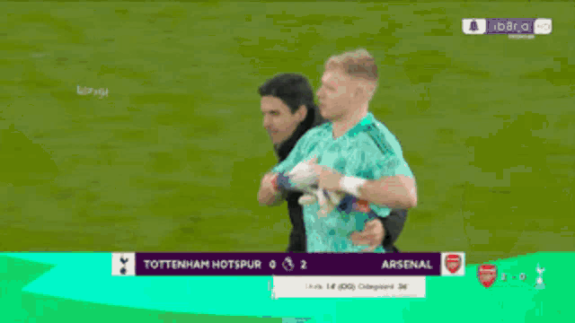 a soccer game between tottenham hotspur and arsenal is being shown