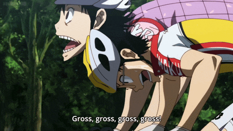 a cartoon of a man saying gross gross gross gross gross