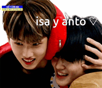 a couple of boys with the words isa y anto written on the bottom
