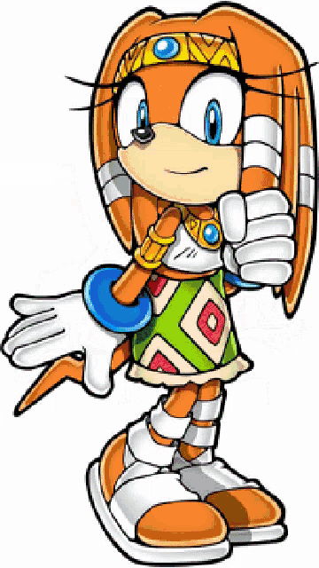 a cartoon drawing of a female sonic the hedgehog