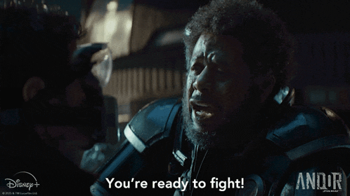 a man says you 're ready to fight in a disney + ad