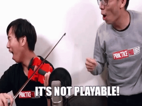 Its Not Playable Two Set Violin GIF - Its Not Playable Two Set Violin Omg GIFs