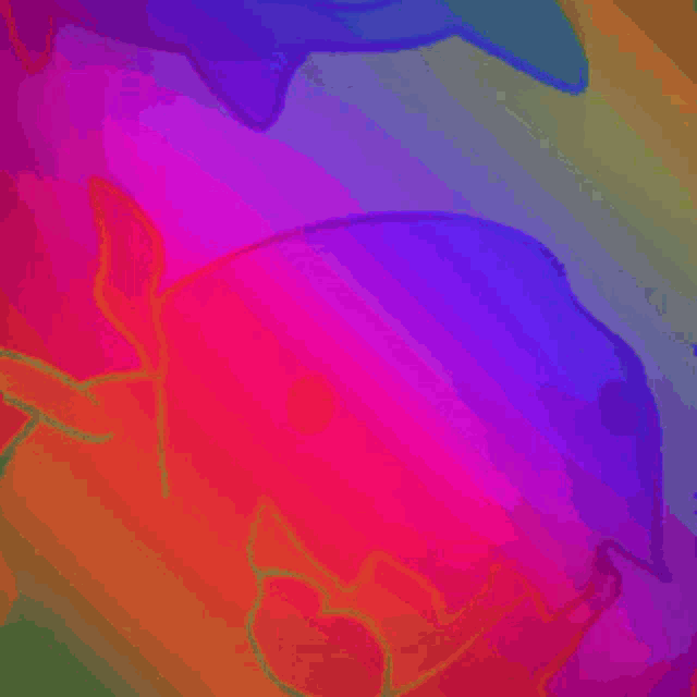 a colorful background with a green circle in the center
