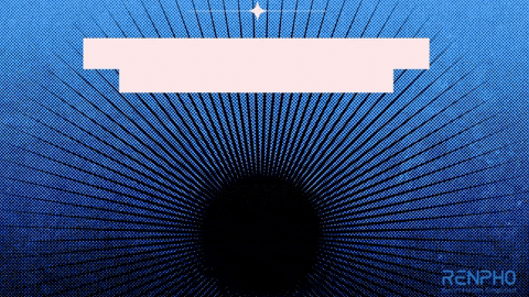 a blue background with renpho written on the bottom